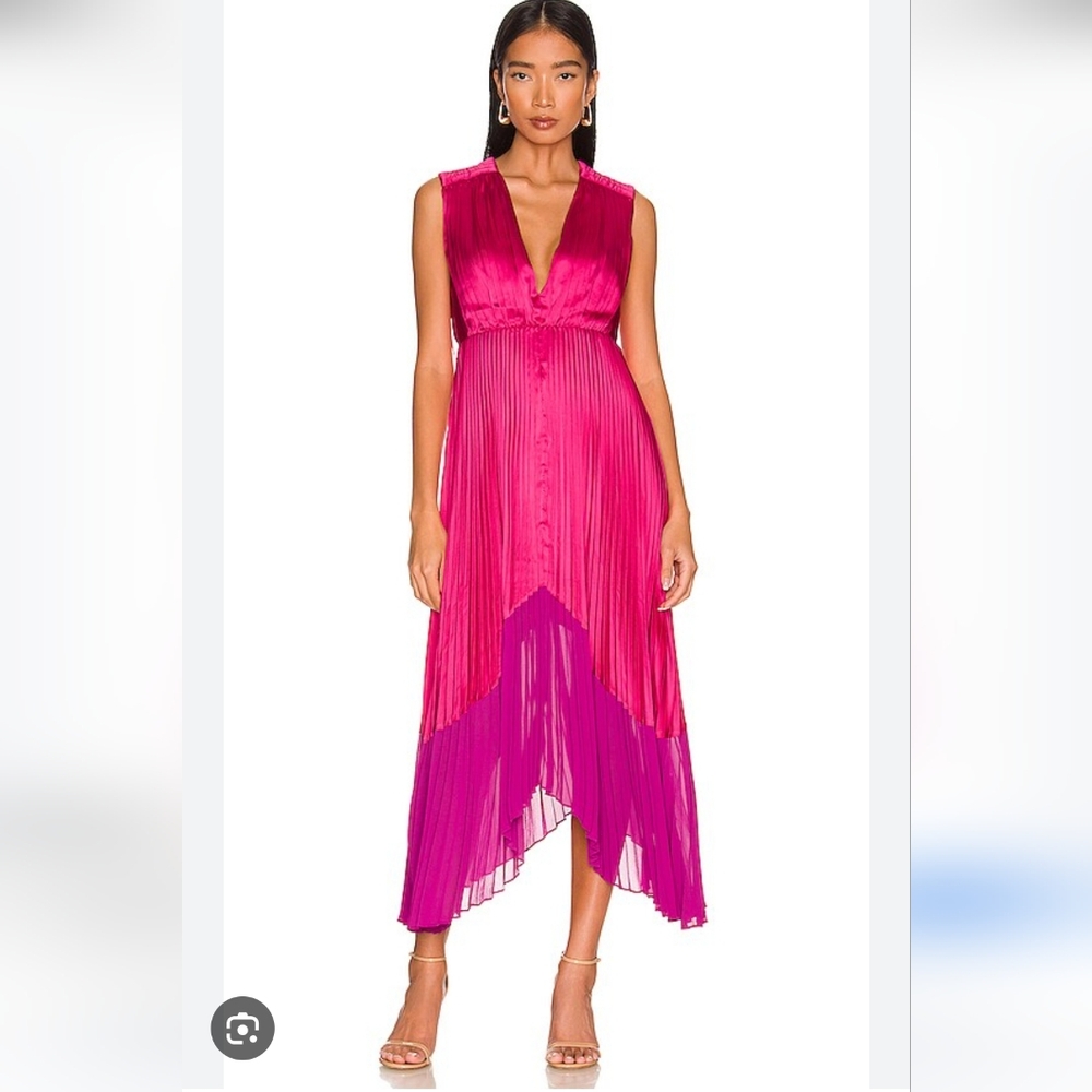 Amur Amelia Pink Purple Pleated Dress Size 10